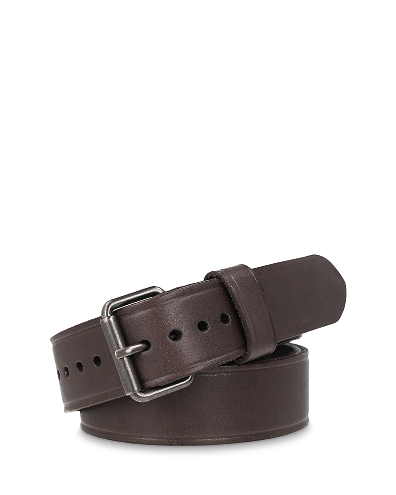 Allsaints Men's Heat Creased Leather Belt In Black