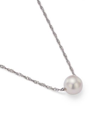 Cultured Freshwater Pearl Floating Pendant Necklace in 14K White Gold, 18"&nbsp;- Exclusive