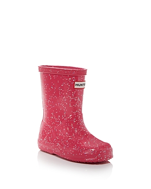 Hunter Unisex Original Kids First Classic Glitter Rain Boots - Toddler, Little Kid In Pink