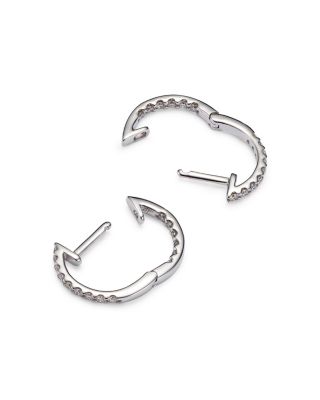 Diamond Inside Out Hoop Earrings in 14K White Gold, 0.30 tcw&nbsp;