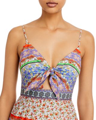 Alice and Olivia Minka Tie Front Maxi Dress | Bloomingdale's Women