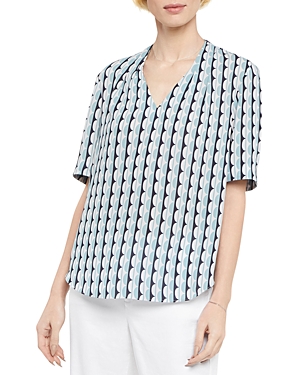 Nydj Charming Oversized V-neck Top In Jeanne Geo