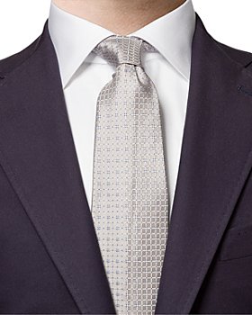 ETON Black & Grey Polka Dot Slim Knitted Wool & Silk Shirt Neck Tie RRP £80.00 