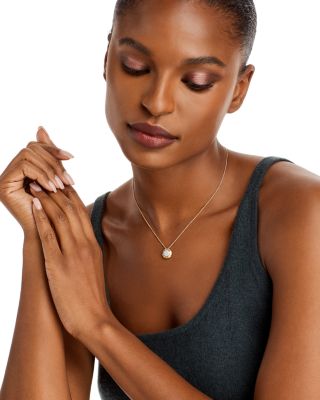 18K Yellow Gold Delicati Pendant Necklace with Diamonds, 16.5"