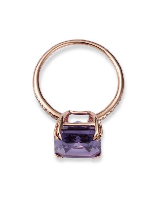 Amethyst and Diamond Statement Ring in 14K Rose Gold 