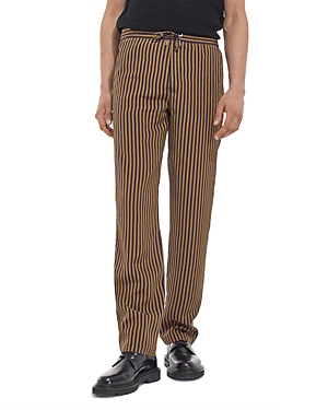 The Kooples Straight Cut Twill Striped Pants