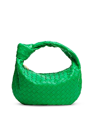 Bottega Veneta Teen Jodie Shoulder Bag In Parakeet Green/gold