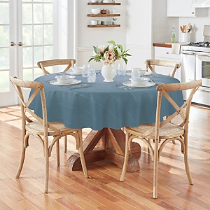 Elrene Home Fashions Elrene Elegance Plaid Jacquard Oval Tablecloth, 60 X 84 In Blu Shadow