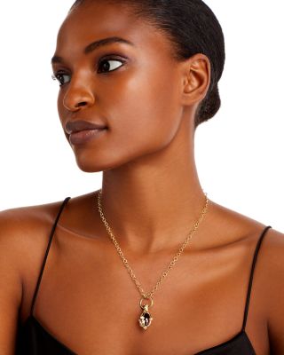 Crystal Diamond Pendant Set In 18 K Yellow Gold, 0.22 ct.