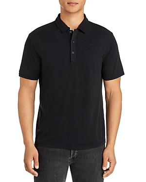 Rag & Bone Slim-fit Logo-embroidered Cotton-jersey Polo Shirt In Black