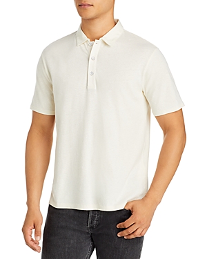 Rag & Bone Relaxed Fit Railroad Stitch Polo In Light Dove