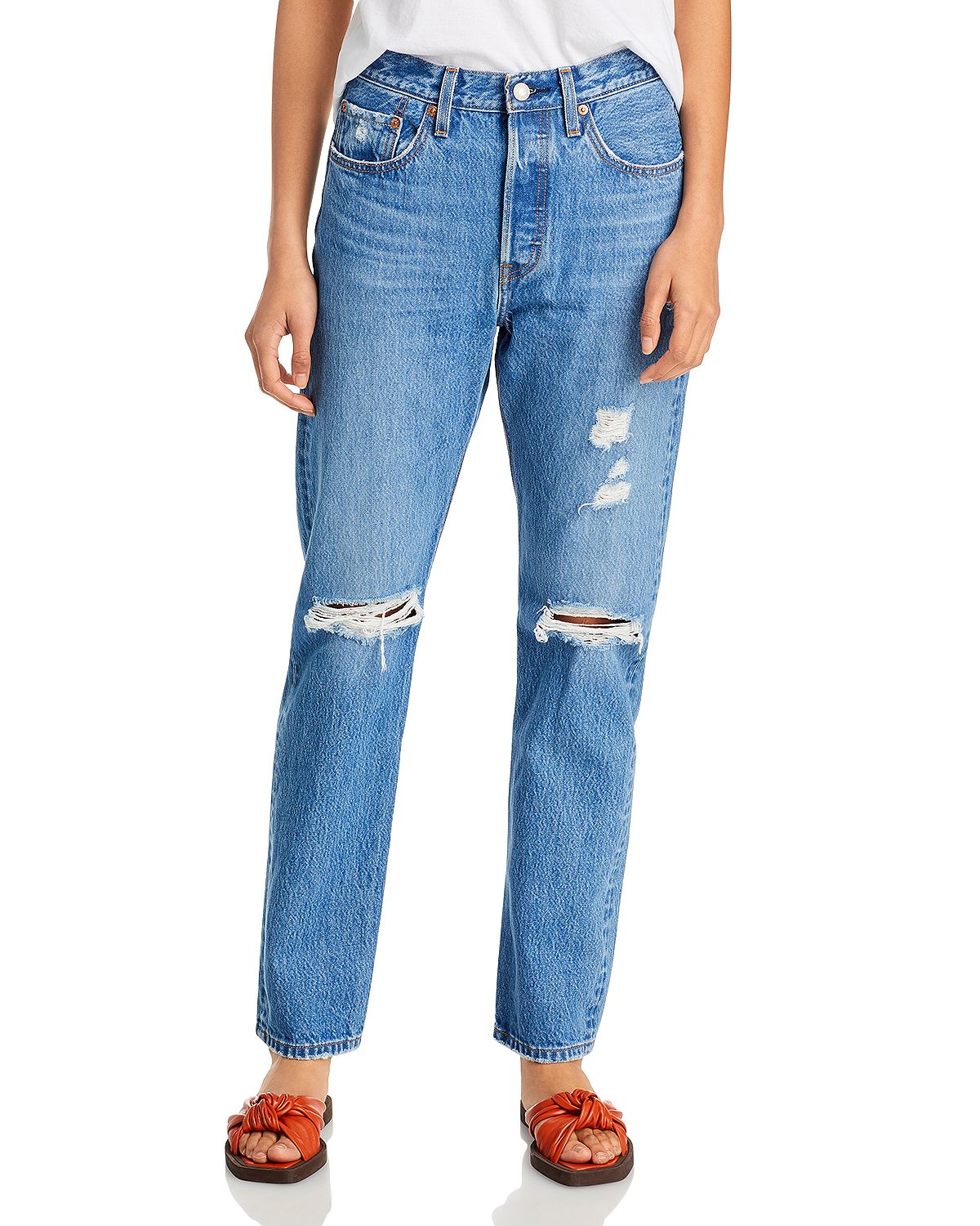 Photo 1 of 501 Original High Rise Straight Jeans in Athens Crown