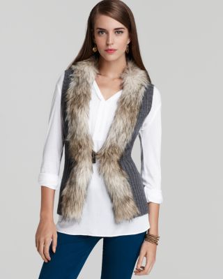 Guess faux fur vest best sale