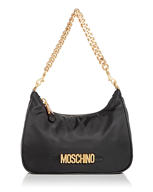 Moschino Logo Hobo Bag In Black Multi