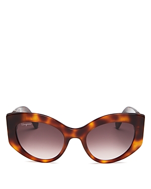 Ferragamo Salvatore  Cat Eye Sunglasses, 53mm In Tortoise/brown Gradient