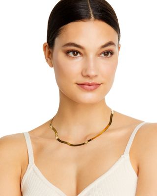 Men's 14K Yellow Gold 5mm Herringbone Chain Necklace, 18" 