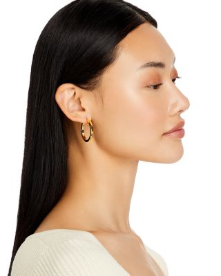 14K Yellow Gold Square Polished Tube Hoop 