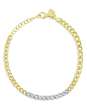 Meira T 14K White & Yellow Gold Diamond Pave Link Bracelet