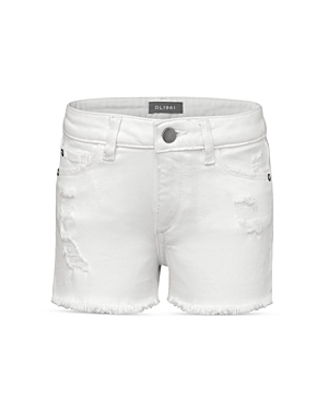 DL1961 Girls' Lucy White Distressed Shorts - Little Kid