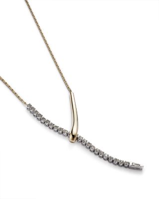 Diamond Y Necklace in 14K Yellow and White Gold, .50 tcw&nbsp;
