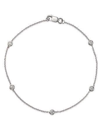 Bloomingdale's - Diamond Station Bracelet in 14K White Gold, .25 ct. t.w.&nbsp;- 100% Exclusive