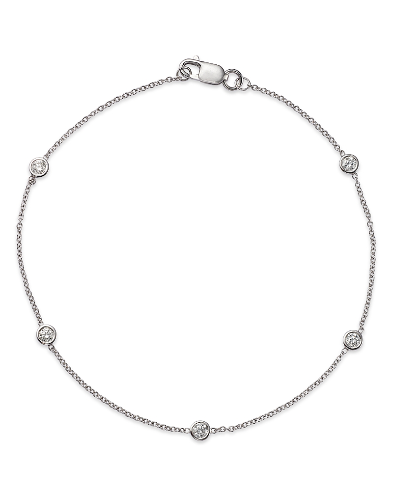 Diamond Station Bracelet in 14K White Gold, .25 tcw