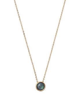 Bloomingdale's - Black Opal Bezel Set Pendant Necklace in 14K Yellow Gold, 17" - 100% Exclusive