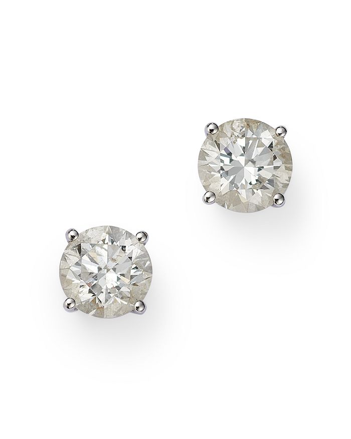 Bloomingdale's - Colorless Certified Round Diamond Stud Earring in 18K White Gold, 0.30-2.0 ct. t.w. - 100% Exclusive