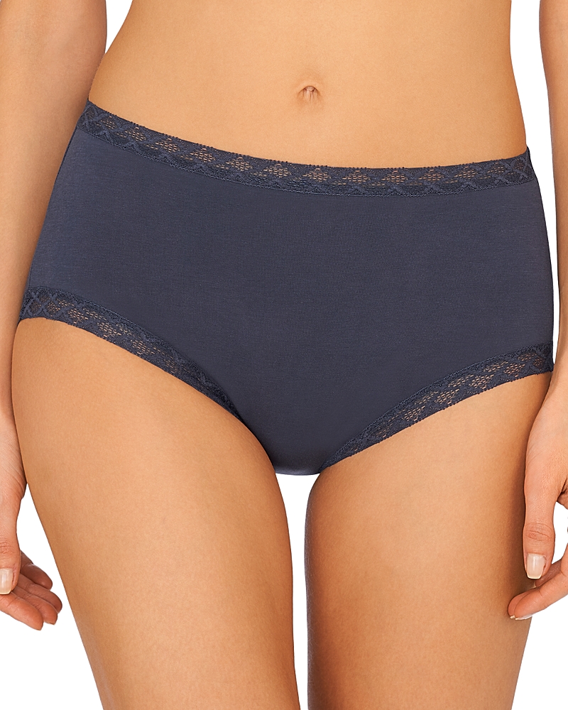 Natori Bliss Cotton Full Briefs In Ash Navy