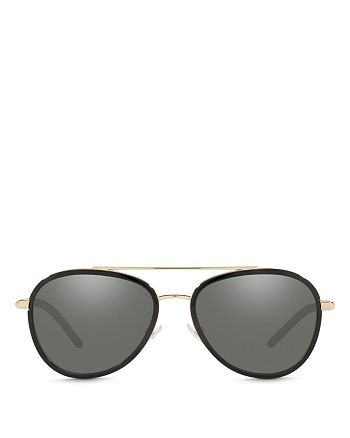 Tory Burch Mirrored Aviator Sunglasses, 57mm | Bloomingdale's