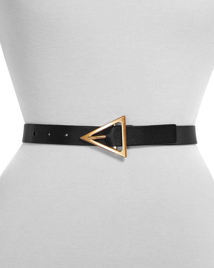 Bottega Veneta - Women's Triangle Buckle Leather Belt