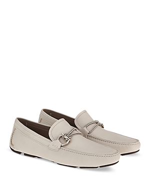 Ferragamo Men's Front 4 Moc Toe Drivers - Regular In White