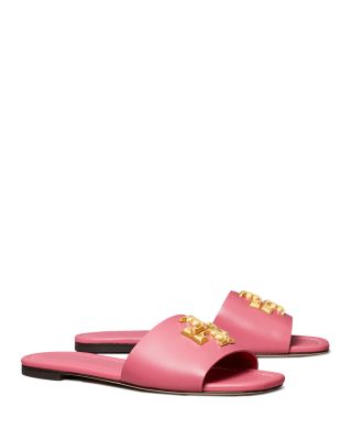 Buy Tory Burch Eleanor Slides with Logo Accent, Cream Color Women