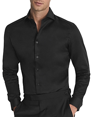 Shop Reiss Storm Slim Fit Two Fold Twill Shirt In Black