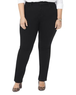 NYDJ Plus - Marilyn High Rise Straight Jeans in Black