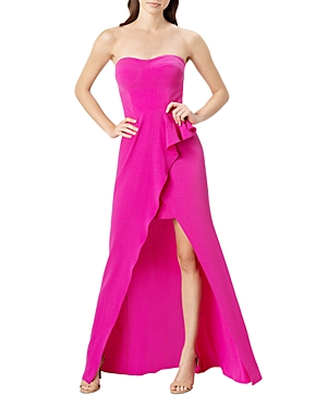 Dress The Population Kai Sweetheart Drape-front Gown In Fuchsia