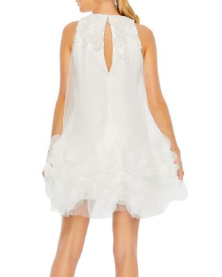 Halter Neck Flowy Petal A Line Mini Dress