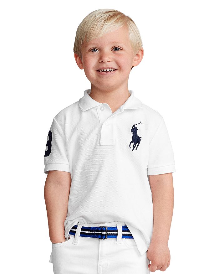 Short Sleeve Pique Polo with All Over Logo (Little Kids/Big Kids)
