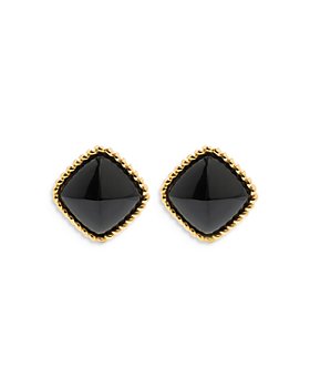 Capucine De Wulf - Blandine Black Stud Earrings in 18K Gold Plate