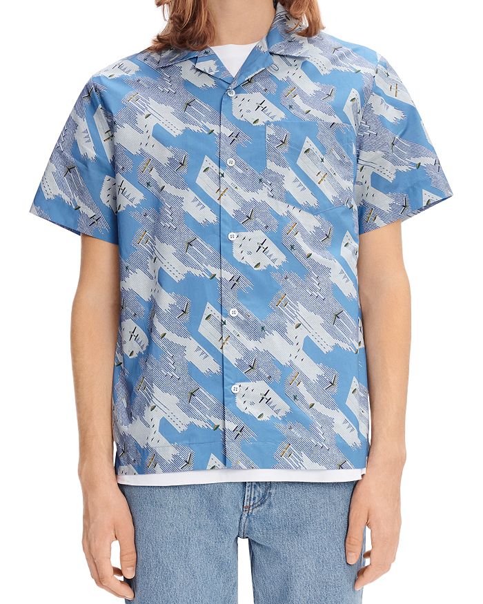 A.P.C. Chemisette Lloyd Short Sleeve Printed Shirt Bloomingdale s