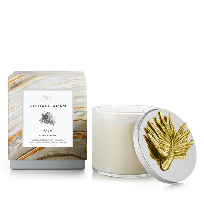 Michael Aram Palm Candle in Silver/Gold