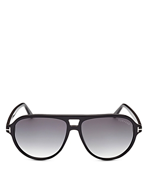 Shop Tom Ford Jeffery Pilot Sunglasses, 59mm In Black/gray Gradient