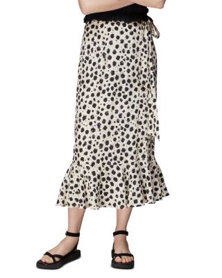 Whistles - Brushed Dalmation Wrap Skirt
