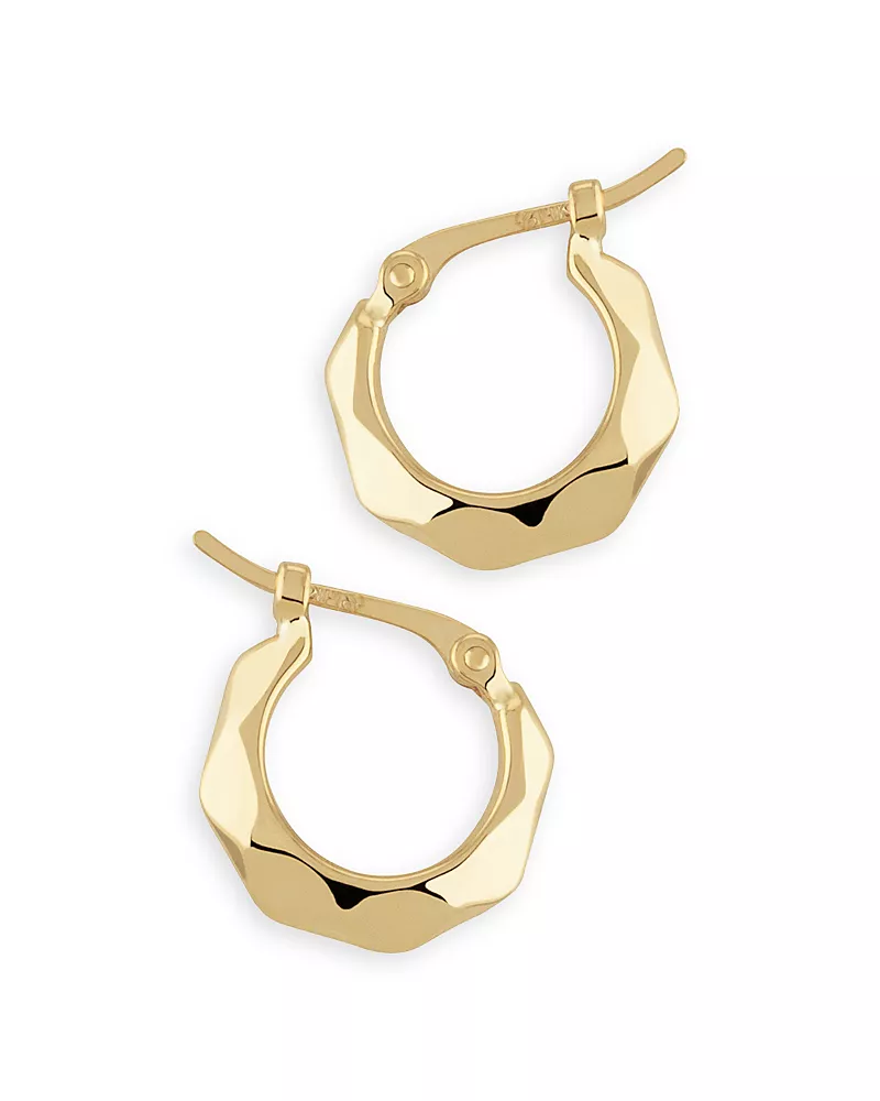 Bloomingdale's Fine Collection Multi Edge Polished Hoop Earrings in 14K Yellow Gold
