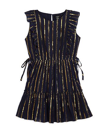 AQUA - Girls' Metallic Stripe Dress, Big Kid - 100% Exclusive