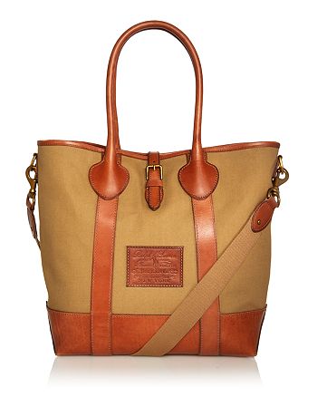 Polo Ralph Lauren Leather Trim Canvas Tote | Bloomingdale's