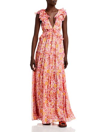 AQUA Floral Print Maxi Dress - 100% Exclusive | Bloomingdale's
