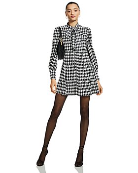 Alice and Olivia - Rowen Houndstooth Bow Mini Dress - 150th Anniversary Exclusive