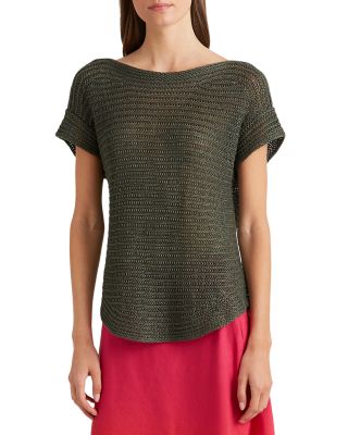 Ralph Lauren Short Sleeve Boat Neck Top Bloomingdale's