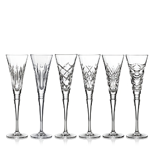 WATERFORD WINTER WONDERS SERIES MIXED FLUTES, SET OF 6